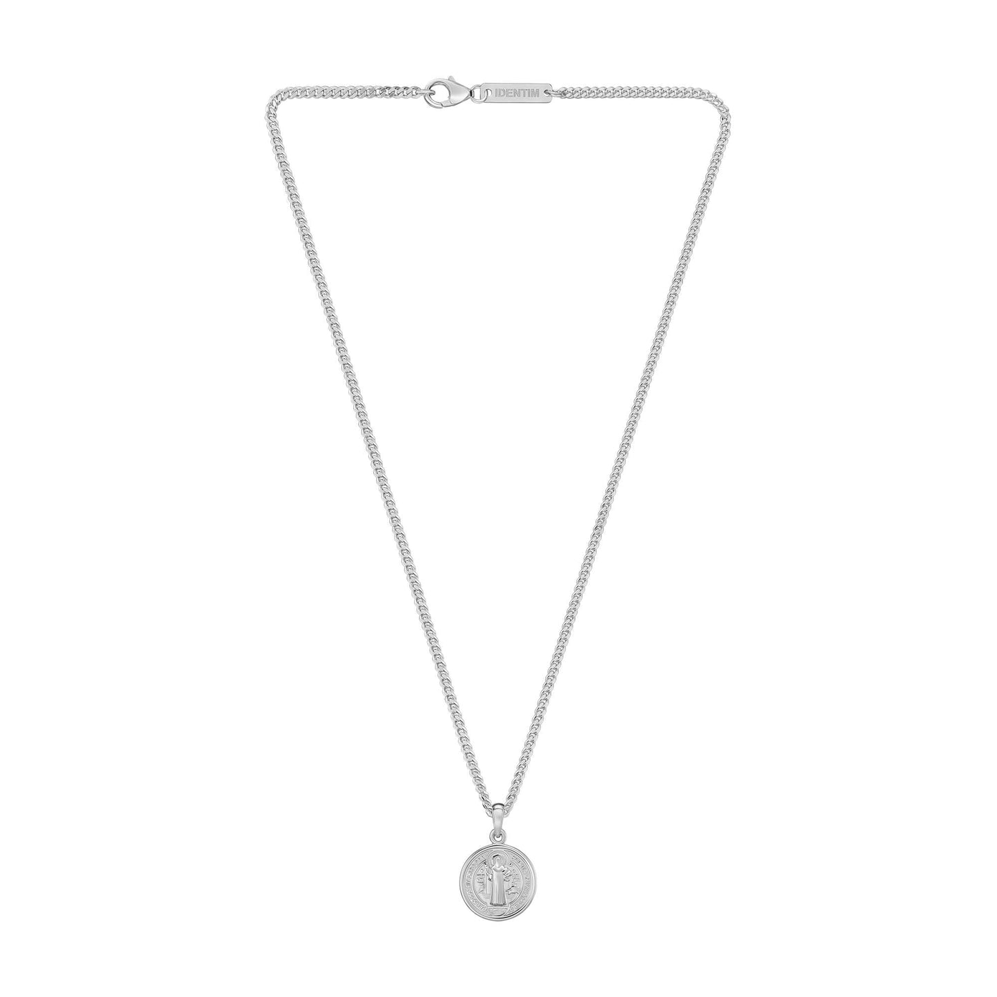 BENEDICTUS HALSKETTE 925 SILBER RHODINIERT