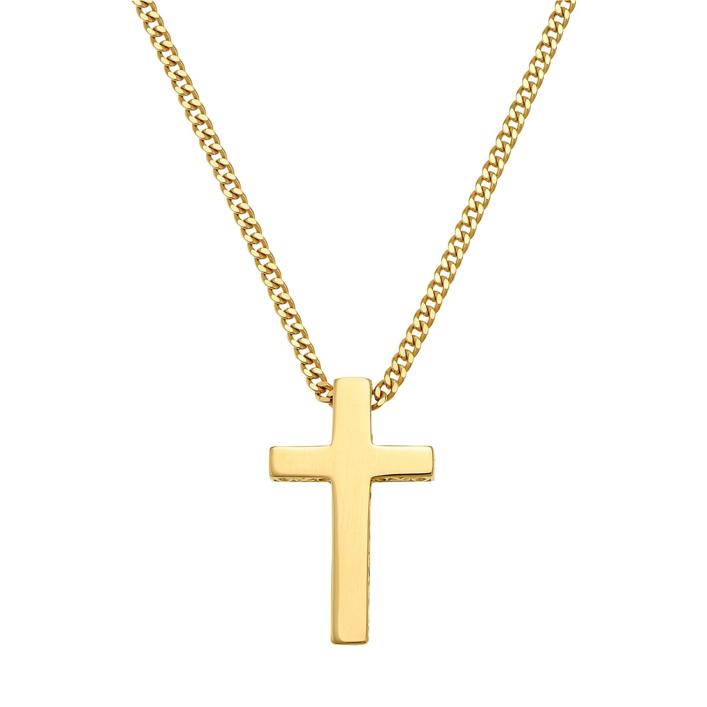 KREUZ HALSKETTE 925 SILBER 18 KARAT VERGOLDET