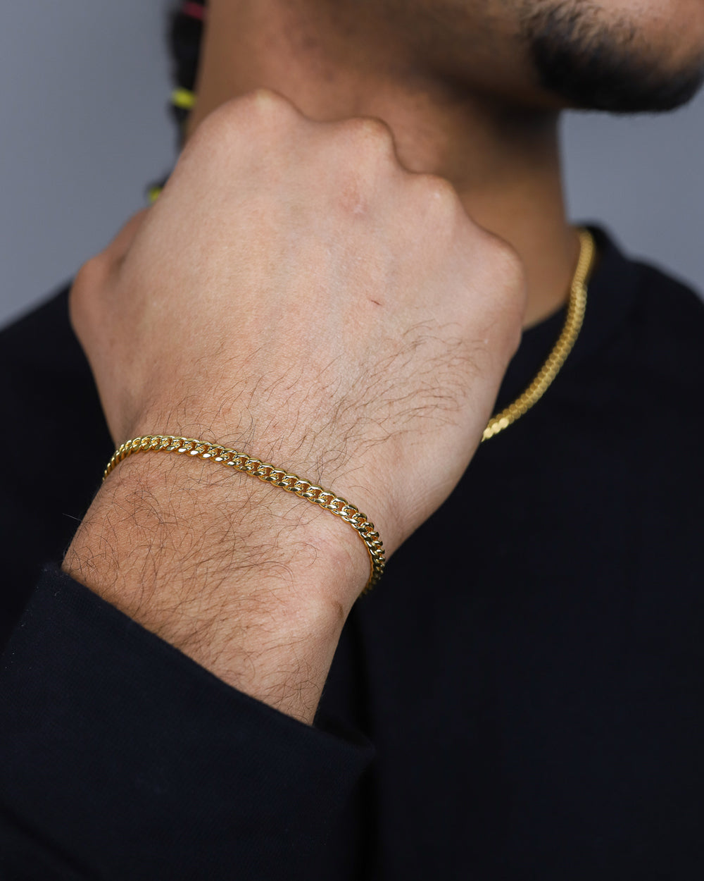CLEAN CUBANA BRACELET. - 4MM 18K GOLD