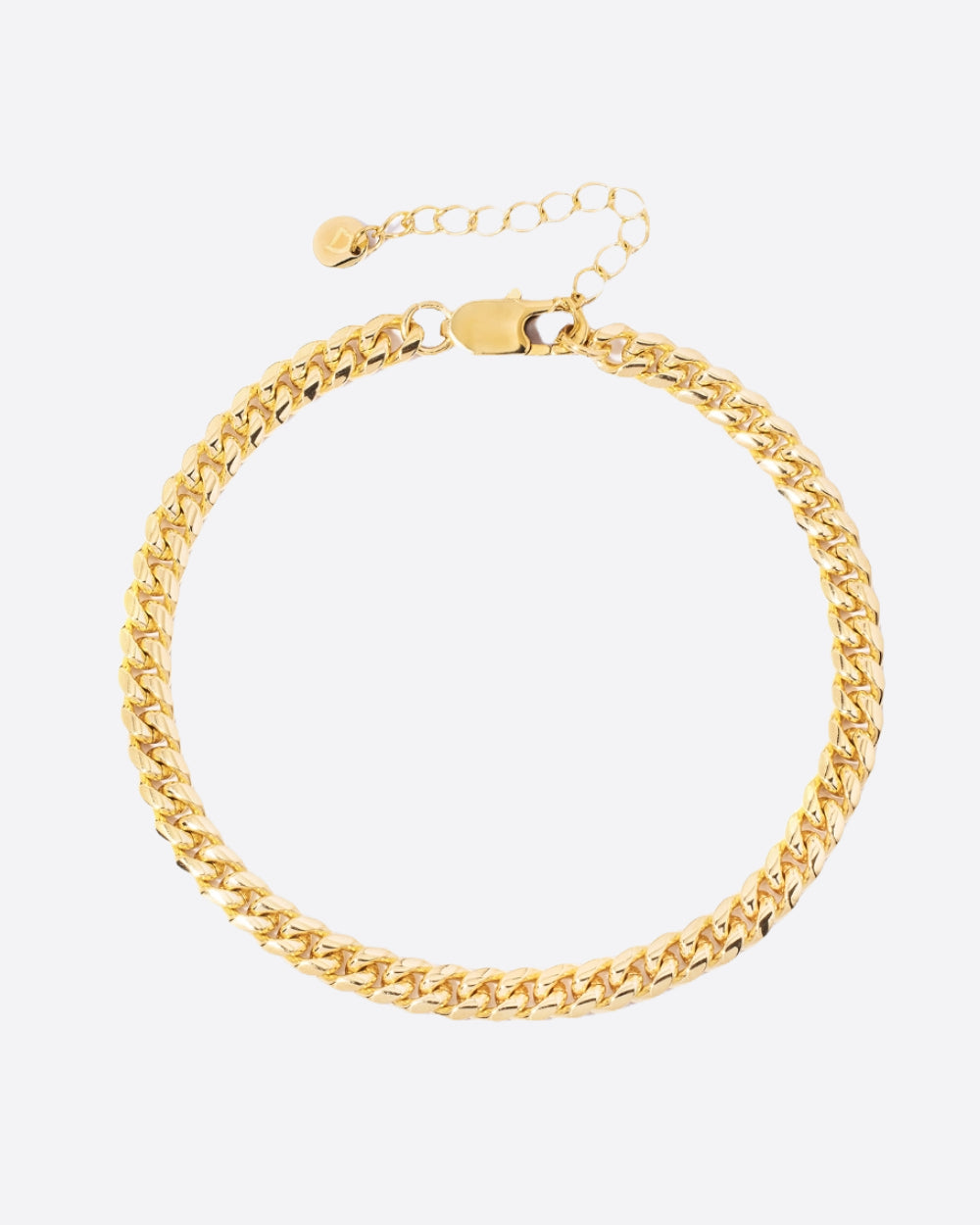 CLEAN CUBAN ANKLET. - 6MM 18K GOLD