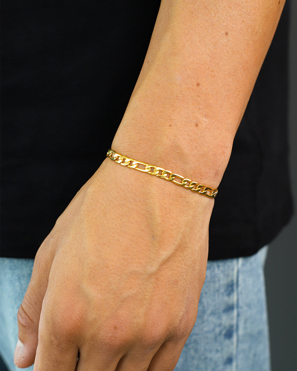 CLEAN FIGARO BRACELET. - 5MM 18K GOLD