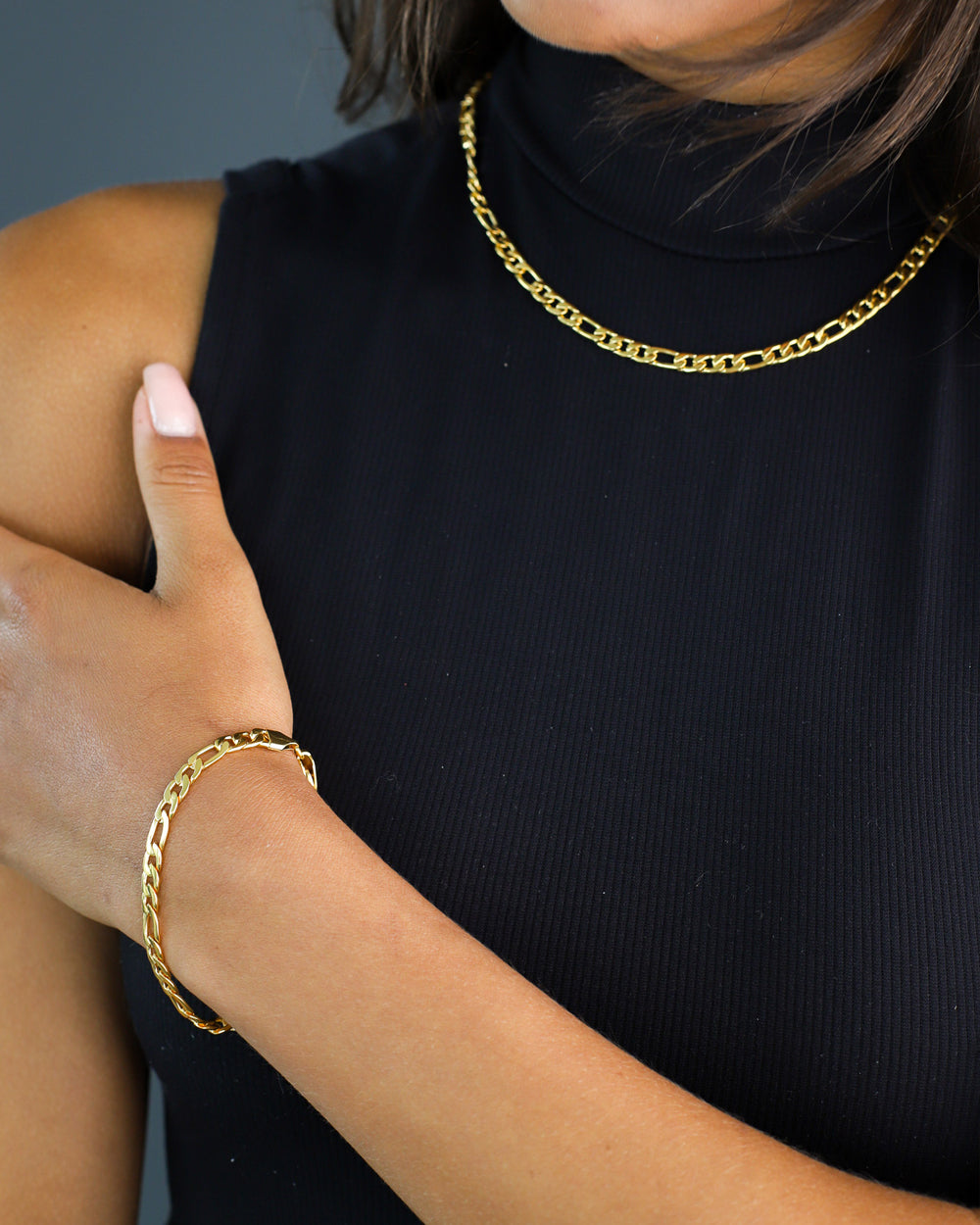 CLEAN FIGARO BRACELET. - 5MM 18K GOLD