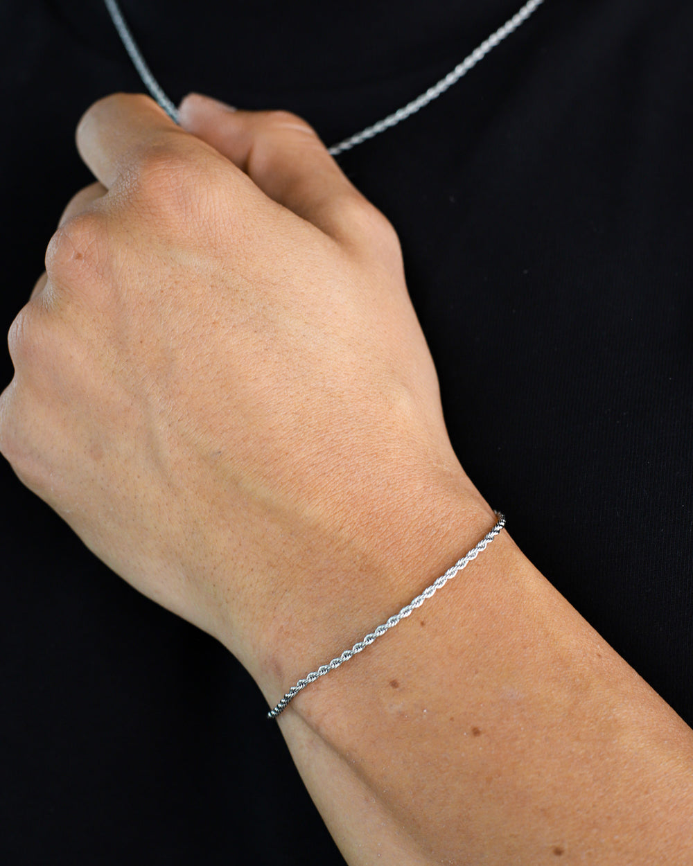 CLEAN ROPE BRACELET. - 2MM WHITE GOLD