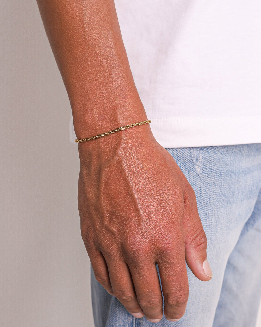 CLEAN ROPE BRACELET. - 3MM 18K GOLD