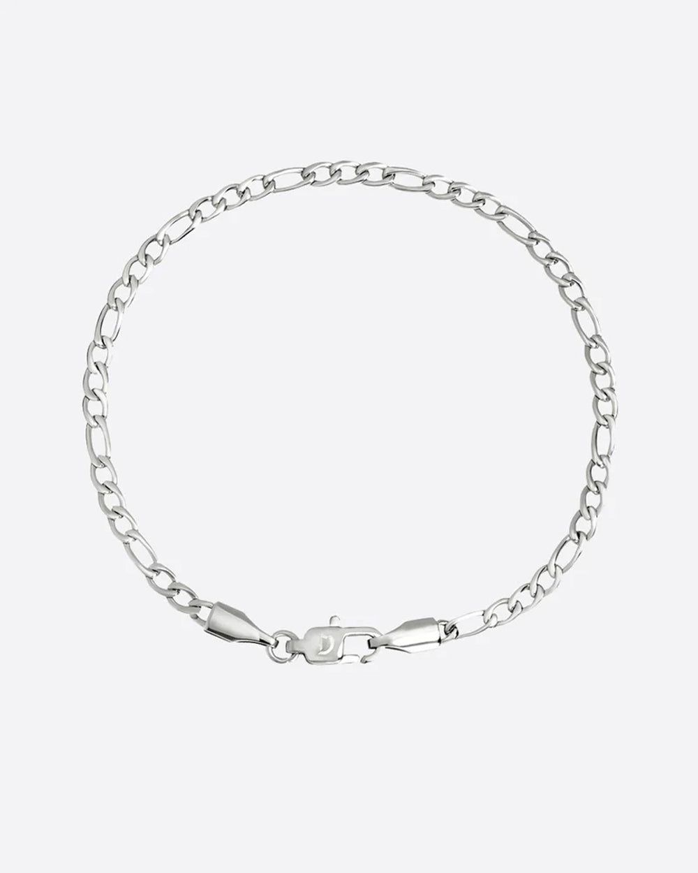 CLEAN FIGARO BRACELET. - 3MM WHITE GOLD
