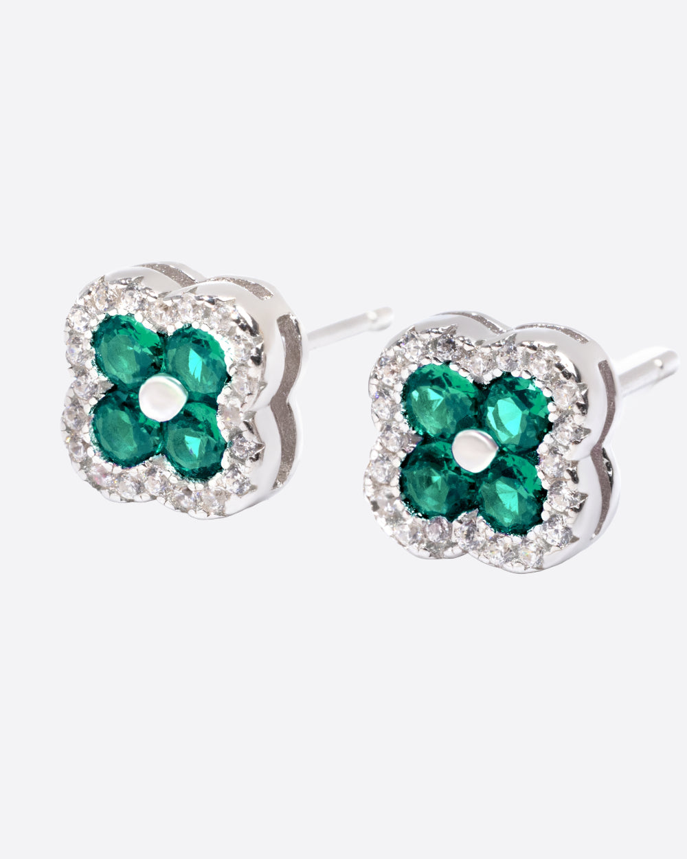 CLOVER STUDS 925. - WHITE GOLD