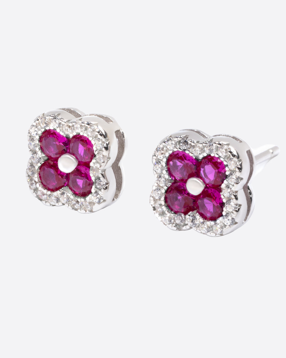 CLOVER STUDS 925. - WHITE GOLD
