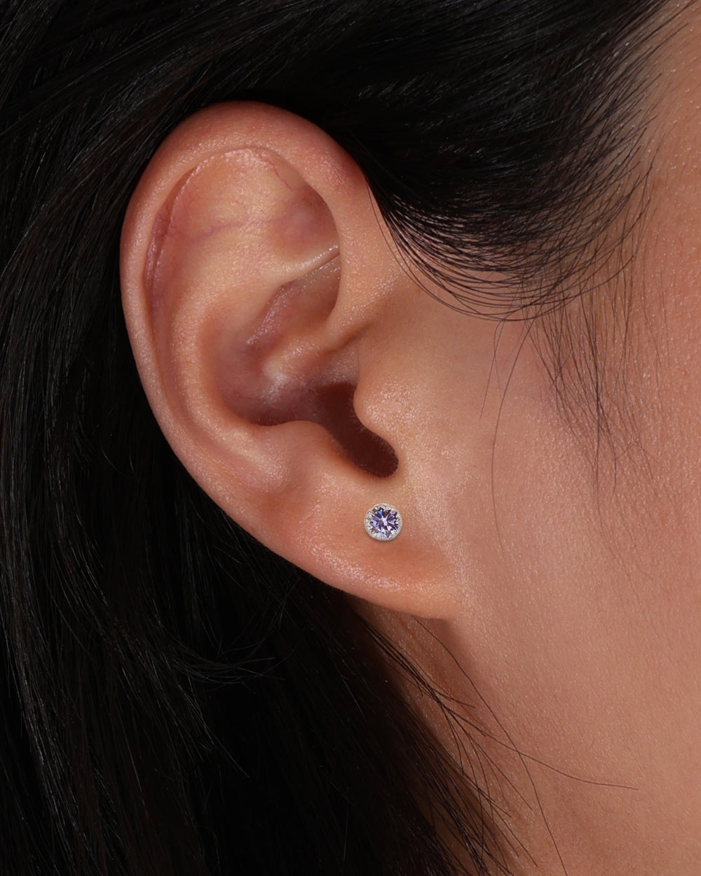 COLORED STUDS 925. - WHITE GOLD