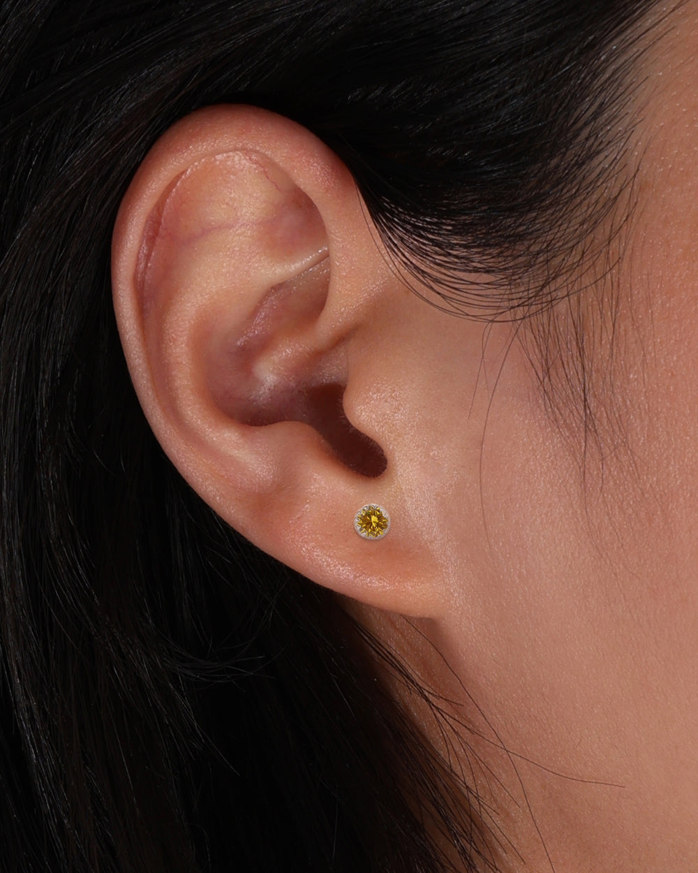COLORED STUDS 925. - WHITE GOLD
