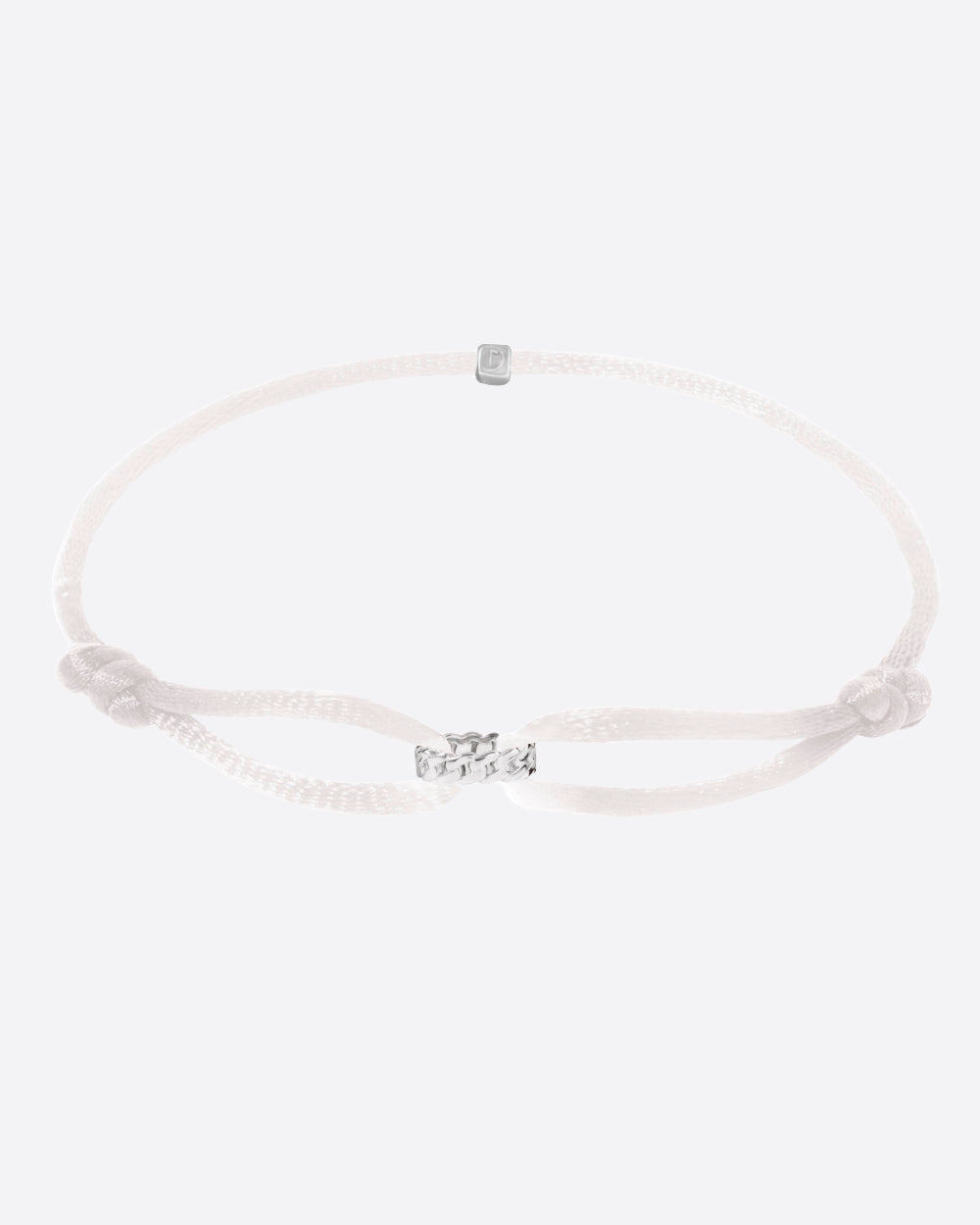 CUBAN RING CORD BRACELET. - WHITE GOLD