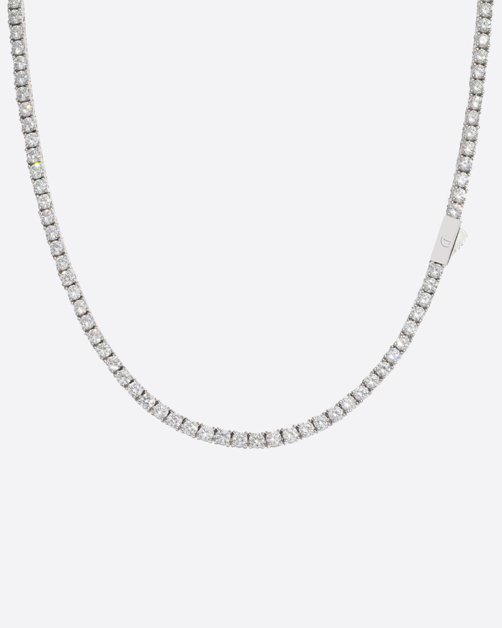 MOISSANITE TENNIS CHAIN. - 3MM WHITE GOLD