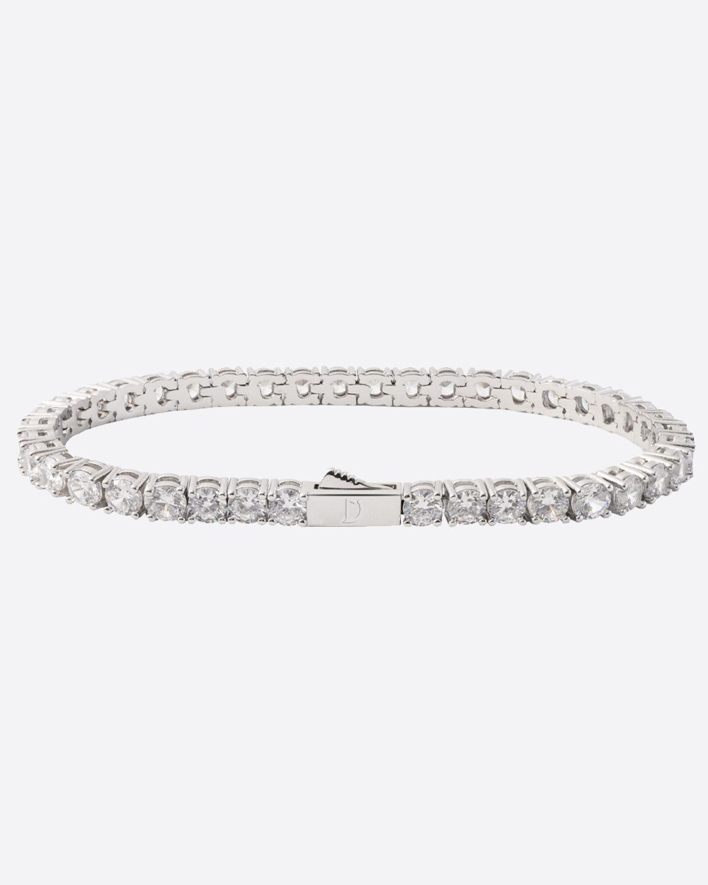 MOISSANITE TENNIS BRACELET. - 4MM WHITE GOLD