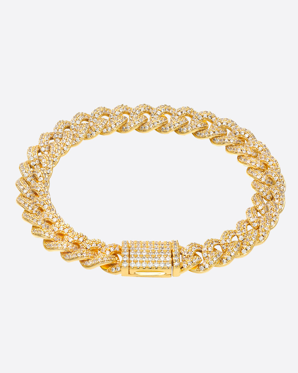 ICED CUBANA BRACELET. - 8MM 18K GOLD