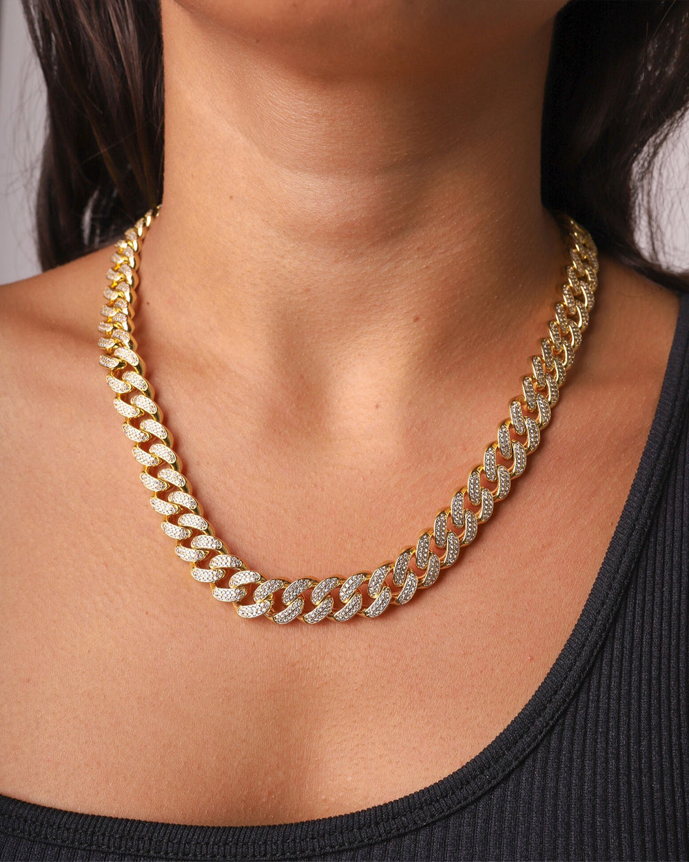 ICED CUBANA CHAIN. - 12MM 18K GOLD