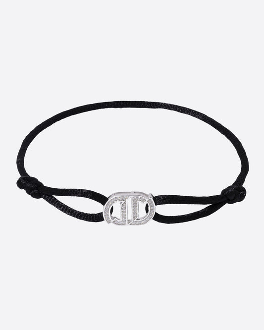 MOISSANITE INFINITY CORD BRACELET. - WHITE GOLD