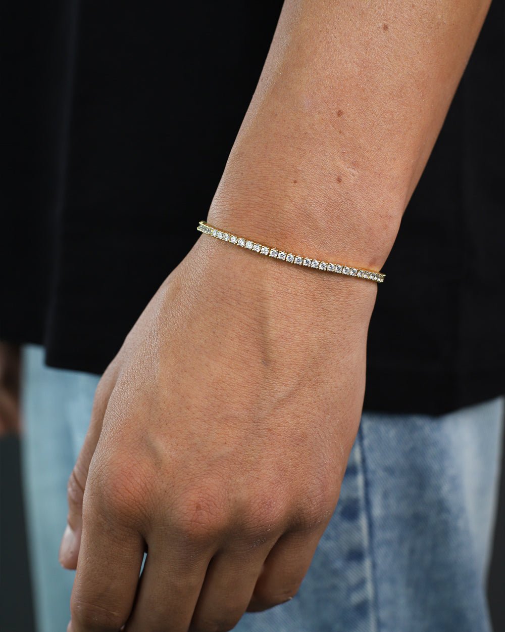 MICRO TENNIS BRACELET. - 2.5MM 18K GOLD