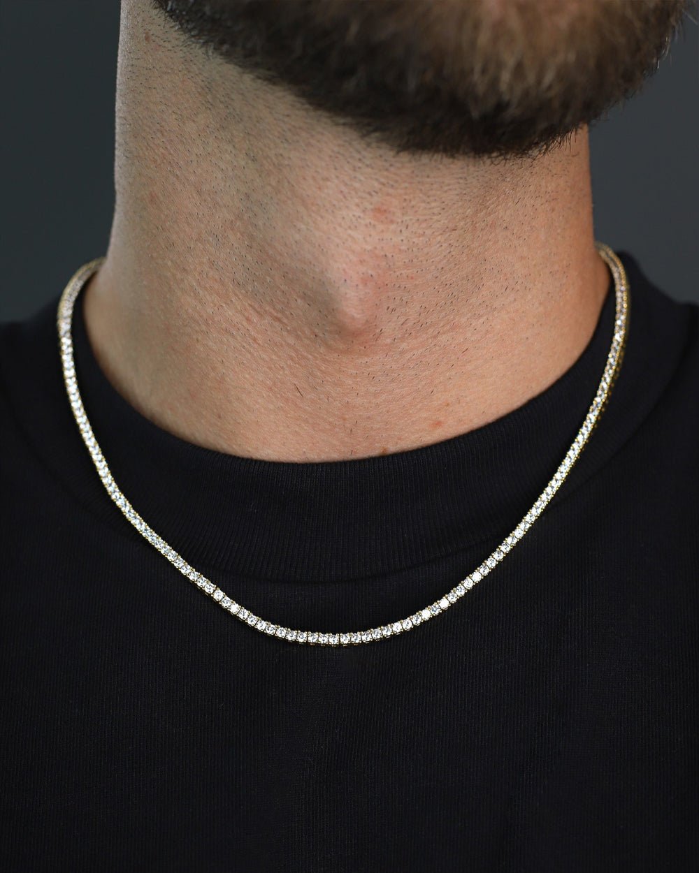 MICRO TENNIS CHAIN. - 2.5MM 18K GOLD
