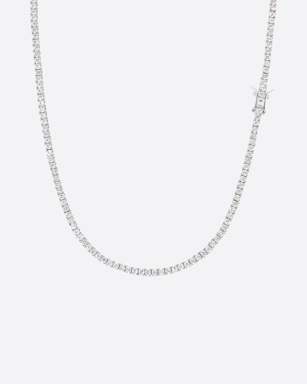 MICRO TENNIS CHAIN. - 2.5MM WHITE GOLD