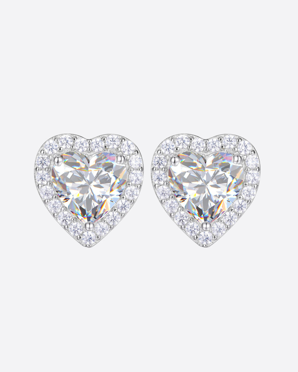 MOISSANITE BIG LOVE STUDS. - WHITE GOLD