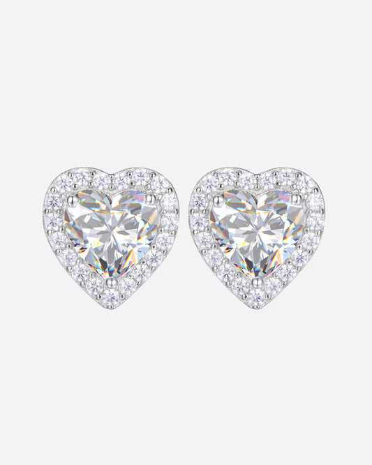 MOISSANITE BIG LOVE STUDS. - WHITE GOLD