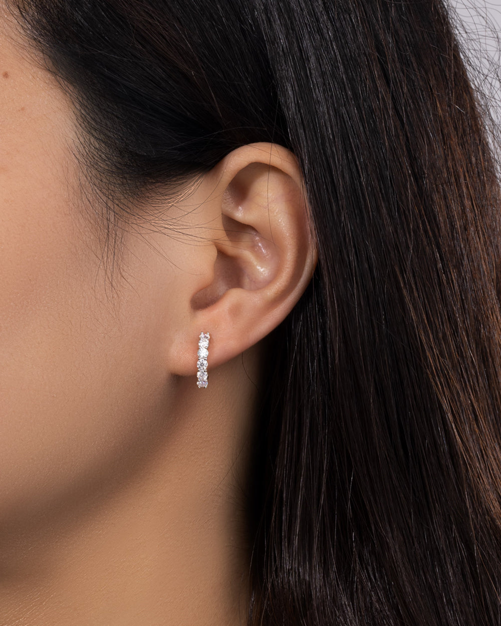 MOISSANITE ETERNITY EARRINGS. - WHITE GOLD