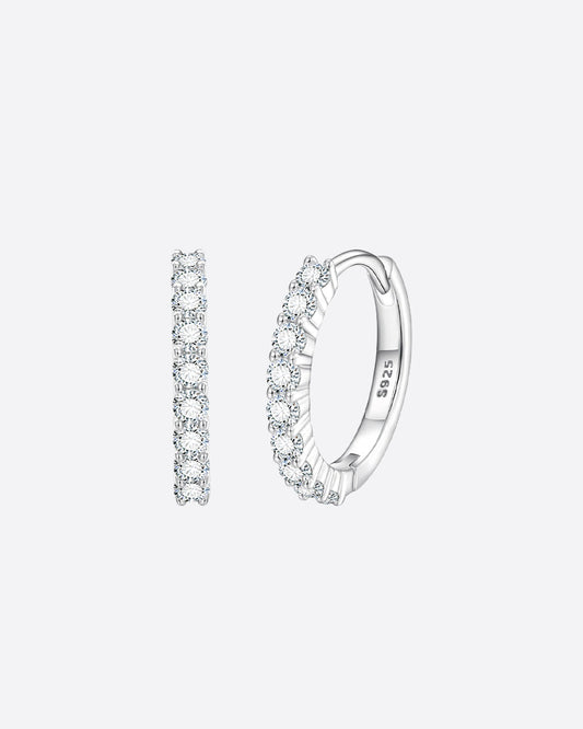 MOISSANITE ETERNITY EARRINGS. - WHITE GOLD