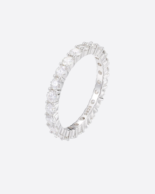 MOISSANITE ETERNITY RING. - 3MM WHITE GOLD