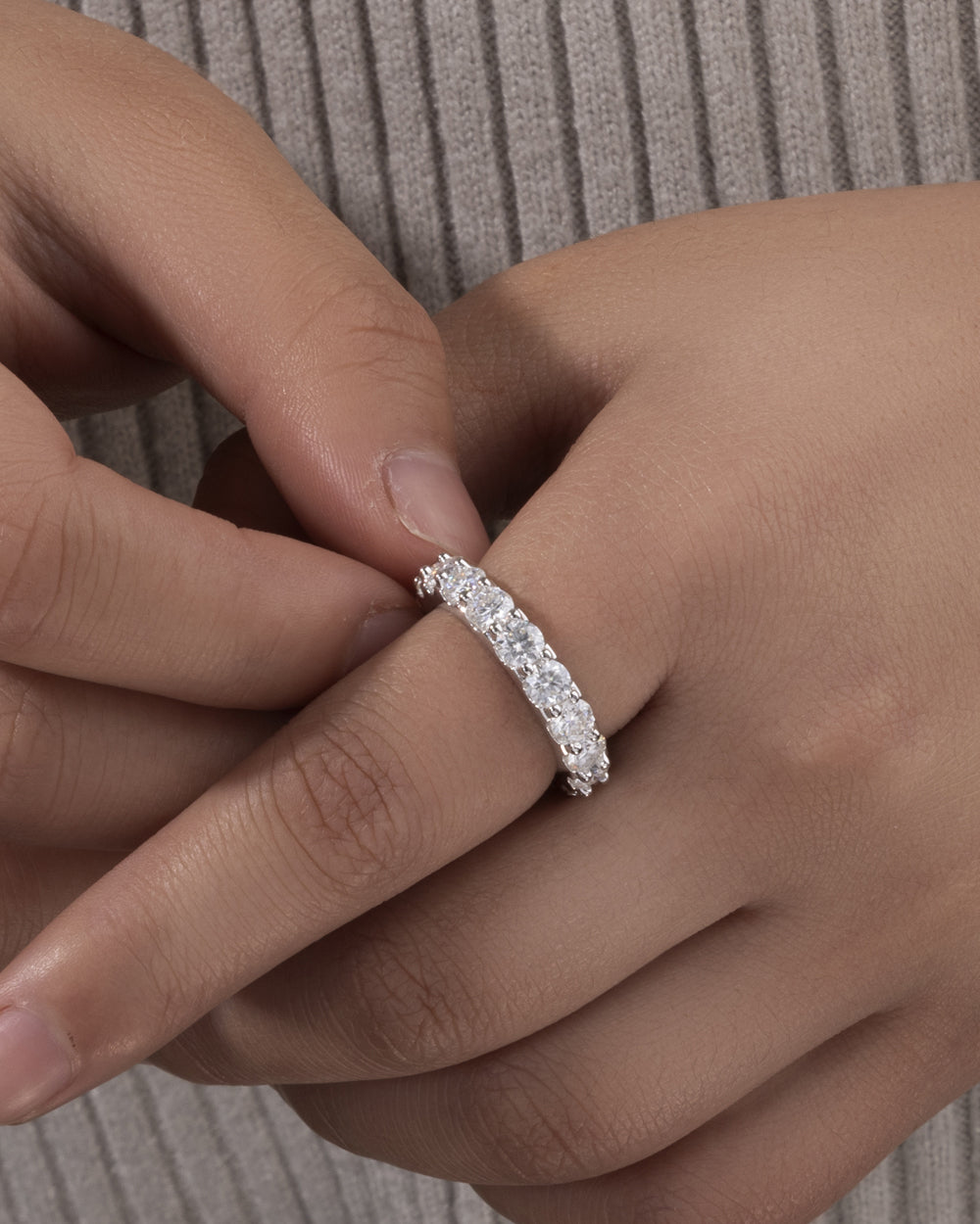 MOISSANITE ETERNITY RING. - WHITE GOLD