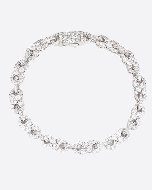 MOISSANITE INFINITY STONES LINK BRACELET. - WHITE GOLD