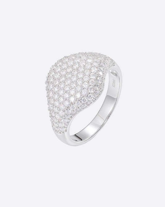 MOISSANITE STATEMENT RING. - WHITE GOLD