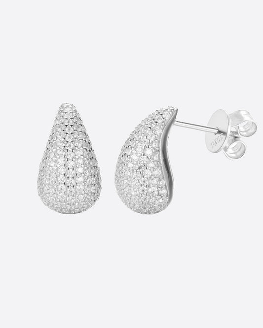 MOISSANITE TEARDROPS EARRINGS. - WHITE GOLD
