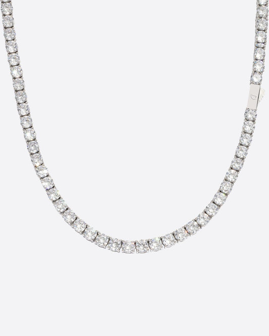 MOISSANITE TENNIS CHAIN. - 5MM WHITE GOLD