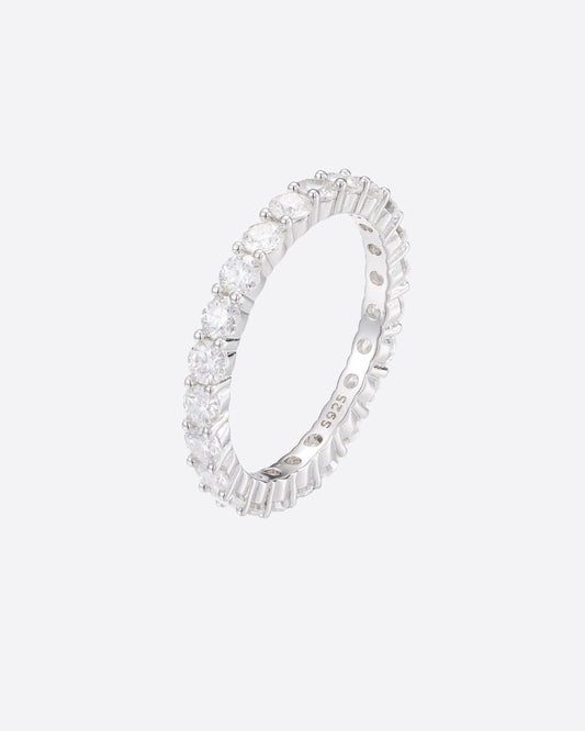 MOISSANITE THIN ETERNITY RING. - WHITE GOLD