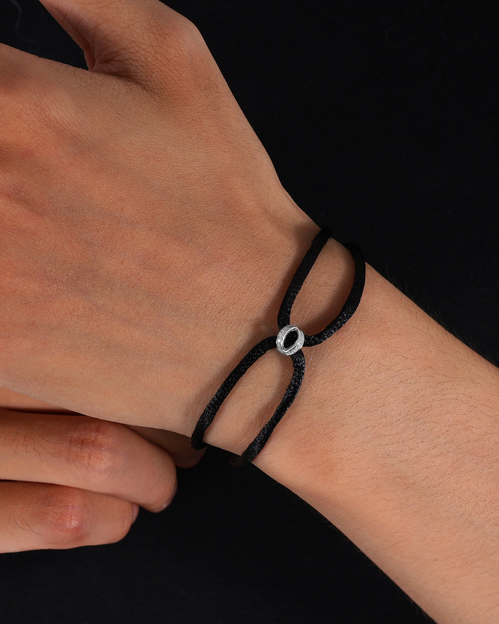 MOISSANITE ICED INFINITY CORD BRACELET. - WHITE GOLD
