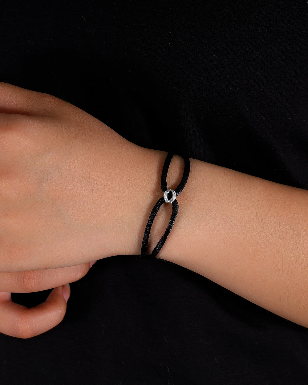 MOISSANITE ICED INFINITY CORD BRACELET. - WHITE GOLD