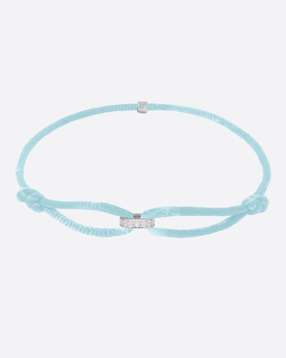 MOISSANITE INFINITY RING CORD BRACELET. - WHITE GOLD