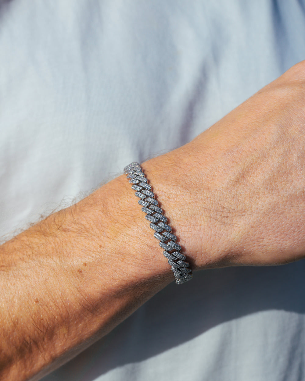 PRONG BRACELET. - 9MM WHITE GOLD