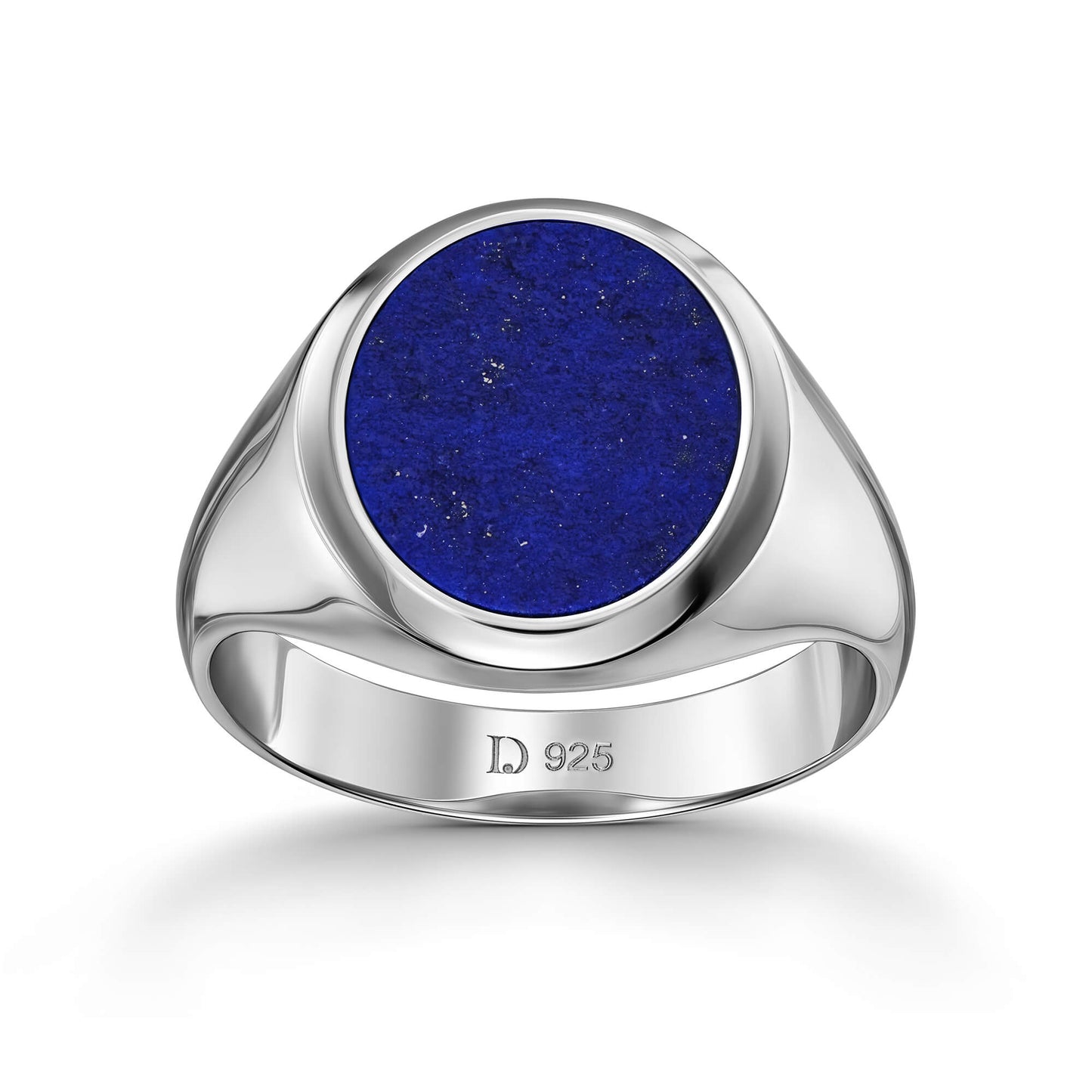 SIEGELRING LAPIS OVAL 925 SILBER RHODINIERT