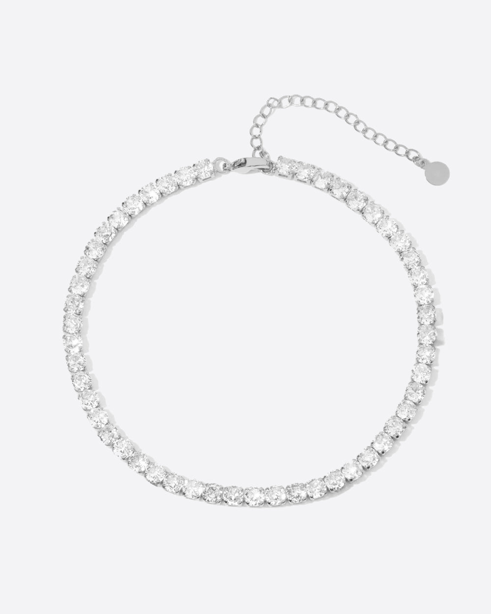 TENNIS ANKLET. - 4MM WHITE GOLD