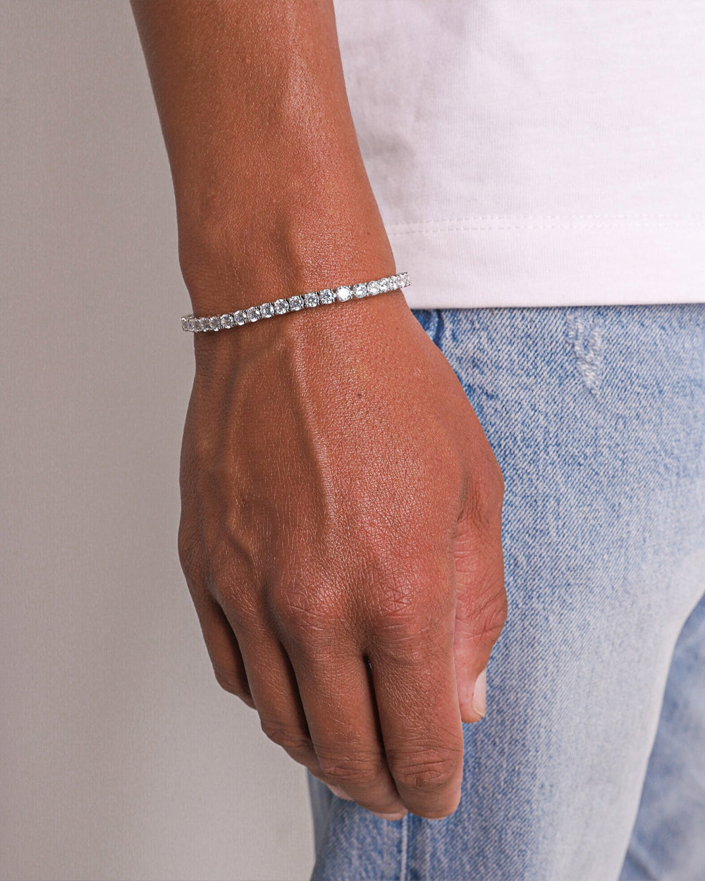 TENNISBOY. - 4MM WHITE GOLD