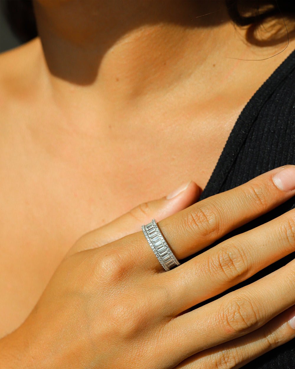 BAGUETTE BAND 925. - WHITE GOLD