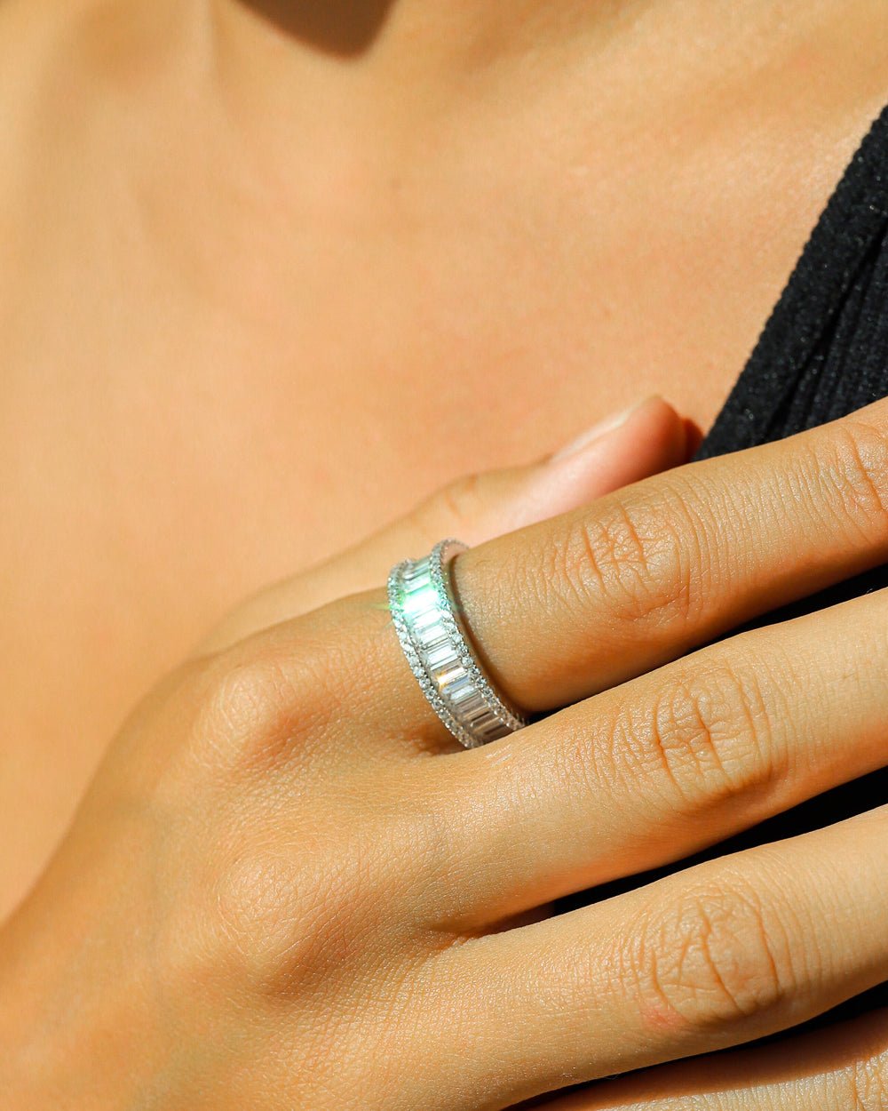 BAGUETTE BAND 925. - WHITE GOLD