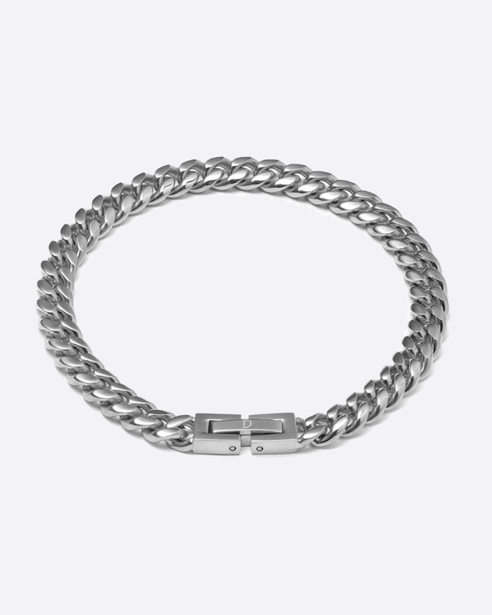 CLEAN CUBANA BRACELET. - 6MM WHITE GOLD