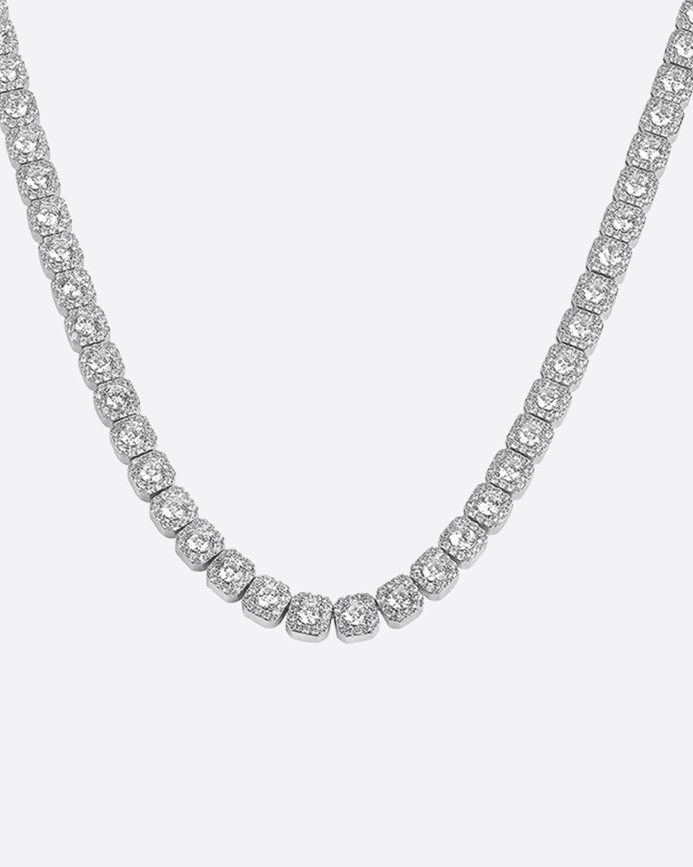 CLUSTERED CHAIN. - WHITE GOLD