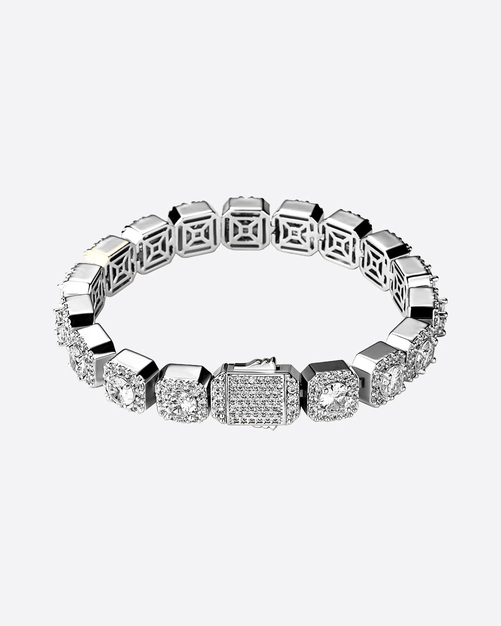 CLUSTERED BRACELET. - WHITE GOLD