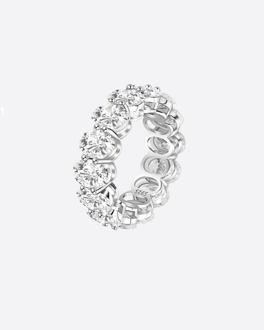 OVAL CUT BAND 925. - WHITE GOLD
