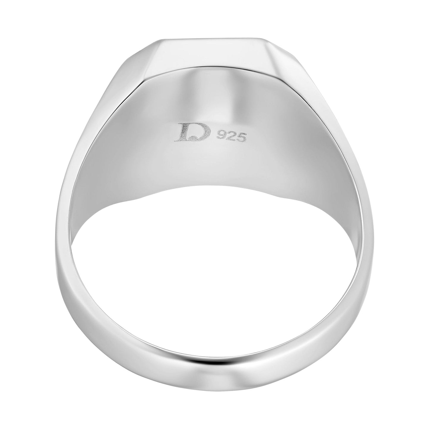 SIEGELRING ACHAT OKTAGON 925 SILBER RHODINIERT