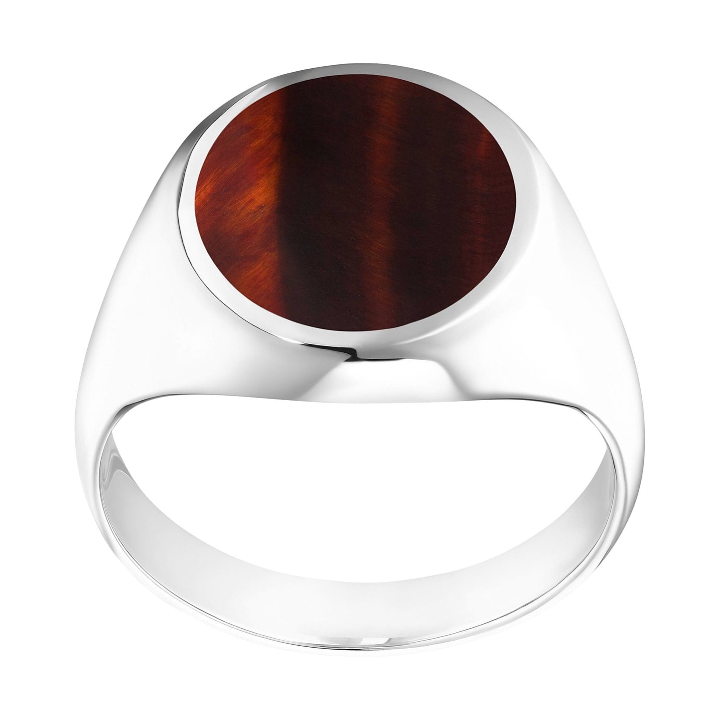 SIEGELRING RED TIGEREYE OVAL 925 SILBER RHODINIERT
