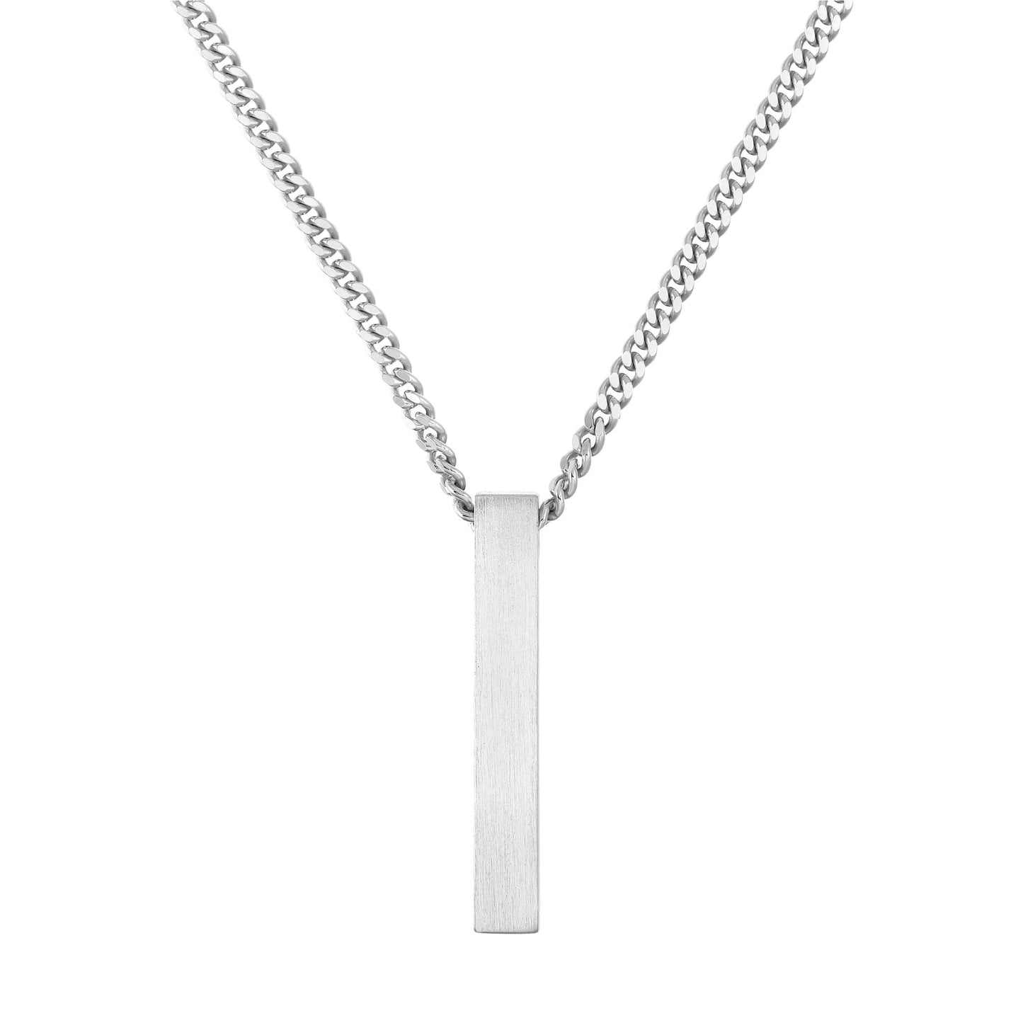 STAB BAR HALSKETTE 925 SILBER RHODINIERT
