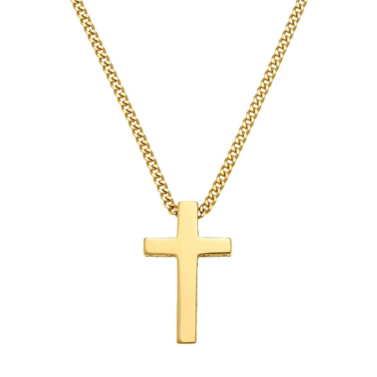 KREUZ HALSKETTE 925 SILBER 18 KARAT VERGOLDET